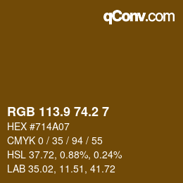 Color code: RGB 113.9 74.2 7 | qconv.com