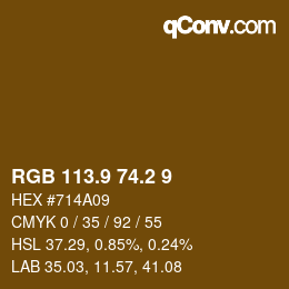 Color code: RGB 113.9 74.2 9 | qconv.com