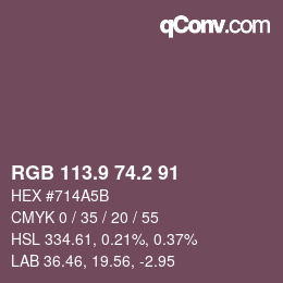 Color code: RGB 113.9 74.2 91 | qconv.com