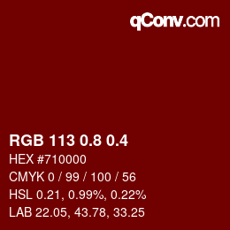 カラーコード: RGB 113 0.8 0.4 | qconv.com