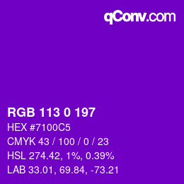 Color code: RGB 113 0 197 | qconv.com