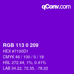 Color code: RGB 113 0 209 | qconv.com