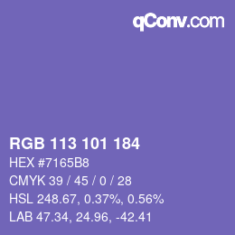 Código de color: RGB 113 101 184 | qconv.com