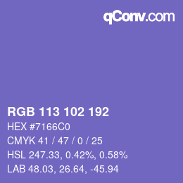 Color code: RGB 113 102 192 | qconv.com