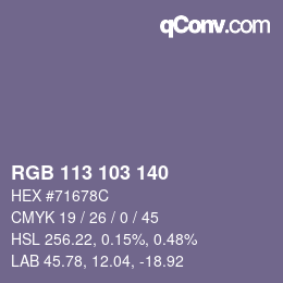 カラーコード: RGB 113 103 140 | qconv.com