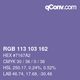 Farbcode: RGB 113 103 162 | qconv.com
