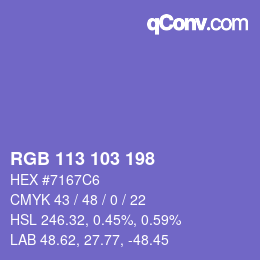 Color code: RGB 113 103 198 | qconv.com