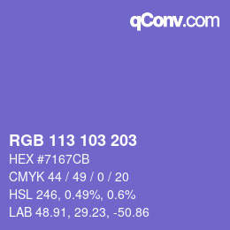 Color code: RGB 113 103 203 | qconv.com