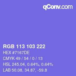 Color code: RGB 113 103 222 | qconv.com