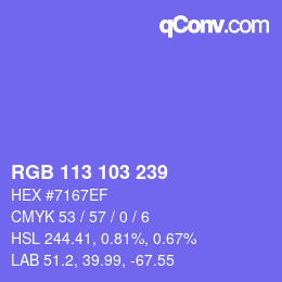 Color code: RGB 113 103 239 | qconv.com