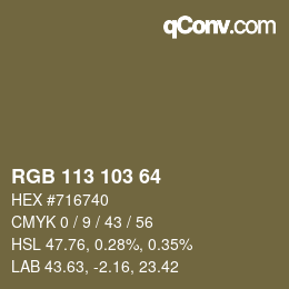 Color code: RGB 113 103 64 | qconv.com