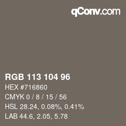 Farbcode: RGB 113 104 96 | qconv.com