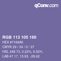 カラーコード: RGB 113 105 160 | qconv.com
