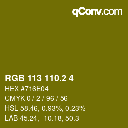 カラーコード: RGB 113 110.2 4 | qconv.com