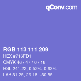 Color code: RGB 113 111 209 | qconv.com