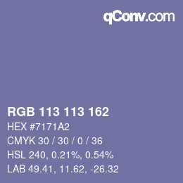Code couleur: RGB 113 113 162 | qconv.com