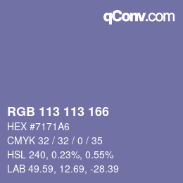 Color code: RGB 113 113 166 | qconv.com