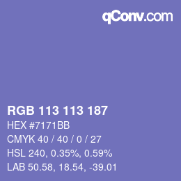 Color code: RGB 113 113 187 | qconv.com