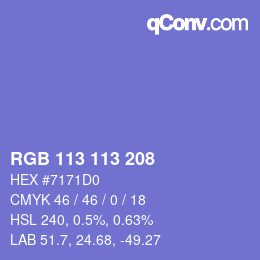 Color code: RGB 113 113 208 | qconv.com