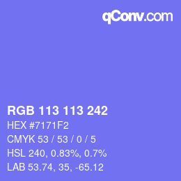 Color code: RGB 113 113 242 | qconv.com
