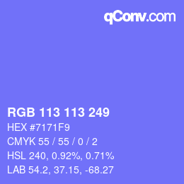 Color code: RGB 113 113 249 | qconv.com