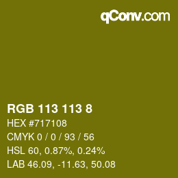 Color code: RGB 113 113 8 | qconv.com