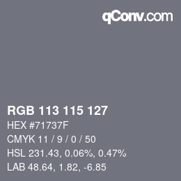 Color code: RGB 113 115 127 | qconv.com