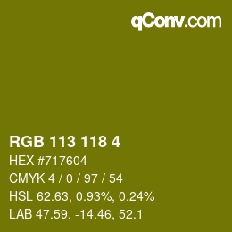 カラーコード: RGB 113 118 4 | qconv.com