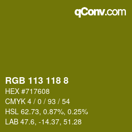 Color code: RGB 113 118 8 | qconv.com