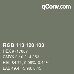 カラーコード: RGB 113 120 103 | qconv.com
