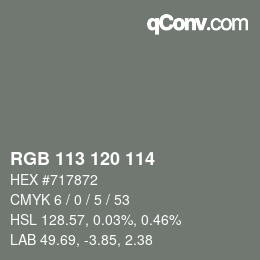 Color code: RGB 113 120 114 | qconv.com