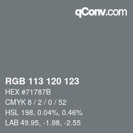 カラーコード: RGB 113 120 123 | qconv.com