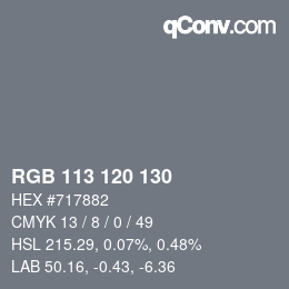 カラーコード: RGB 113 120 130 | qconv.com