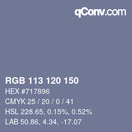 カラーコード: RGB 113 120 150 | qconv.com