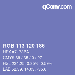 Farbcode: RGB 113 120 186 | qconv.com