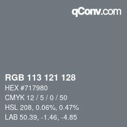 Farbcode: RGB 113 121 128 | qconv.com