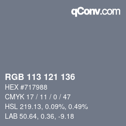 カラーコード: RGB 113 121 136 | qconv.com