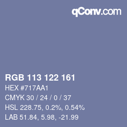カラーコード: RGB 113 122 161 | qconv.com