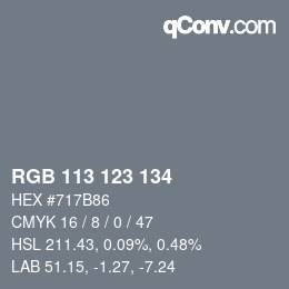 カラーコード: RGB 113 123 134 | qconv.com