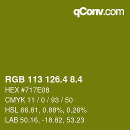 カラーコード: RGB 113 126.4 8.4 | qconv.com