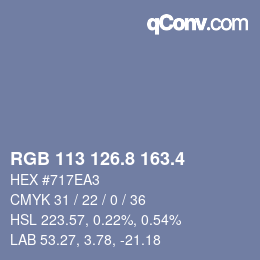 カラーコード: RGB 113 126.8 163.4 | qconv.com