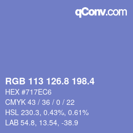 カラーコード: RGB 113 126.8 198.4 | qconv.com