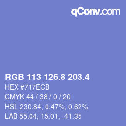 カラーコード: RGB 113 126.8 203.4 | qconv.com