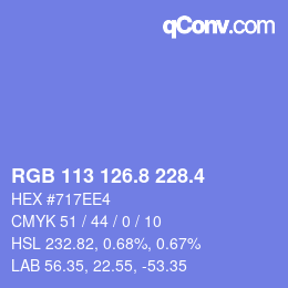 カラーコード: RGB 113 126.8 228.4 | qconv.com