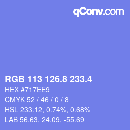 カラーコード: RGB 113 126.8 233.4 | qconv.com