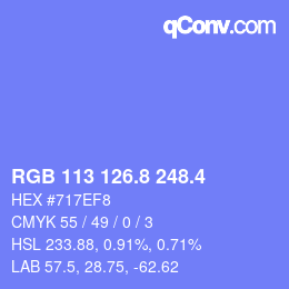 カラーコード: RGB 113 126.8 248.4 | qconv.com
