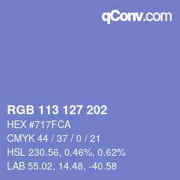 颜色代码: RGB 113 127 202 | qconv.com