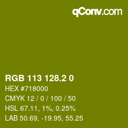 カラーコード: RGB 113 128.2 0 | qconv.com