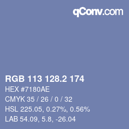 カラーコード: RGB 113 128.2 174 | qconv.com
