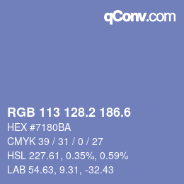 カラーコード: RGB 113 128.2 186.6 | qconv.com